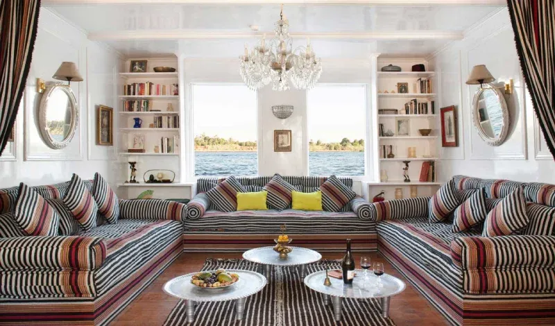 Lounge area Malouka Dahabiya Cruise